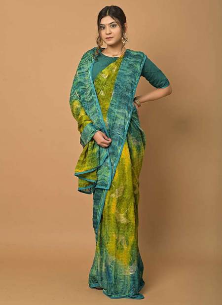 Green Colour ASHIMA RIHANA FOIL Fancy Designer Ethnic Wear Sequance Embroidery Work Saree 3401